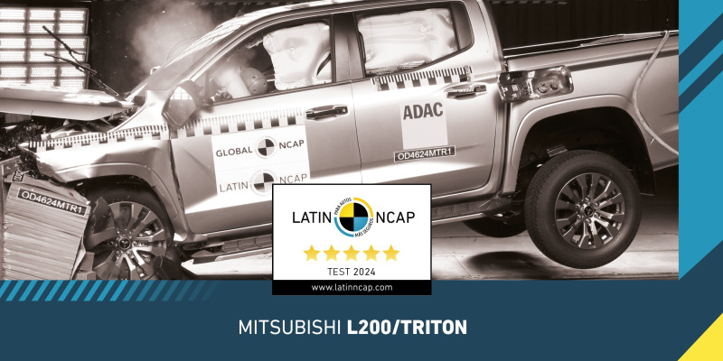 Mitsubishi L200 / Triton: primeiro modelo de picape a obter cinco estrelas segundo o último protocolo do Latin NCAP 