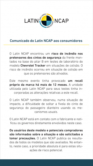 Comunicado do Latin NCAP aos consumidores — 2